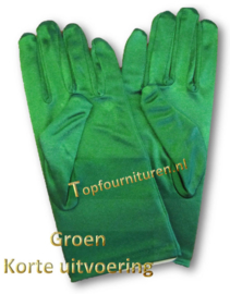 Handschoenen stretch satijn. Kleur Groen
