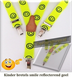 Kinderbretel Smile reflecterend geel