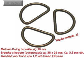 D-ringen in verschillende maten en kleuren