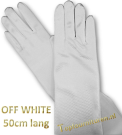 OFF WHITE satijnen handschoenen