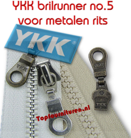 Brilrunner no.5 metalen ritsen YKK (D)