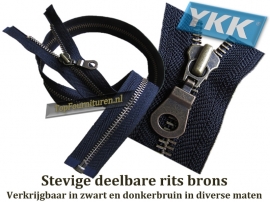 YKK deelbare sierritsen Brons (zware uitvoering) V8 (jasritsen)