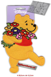 XL Applicatie Pooh met bloemen