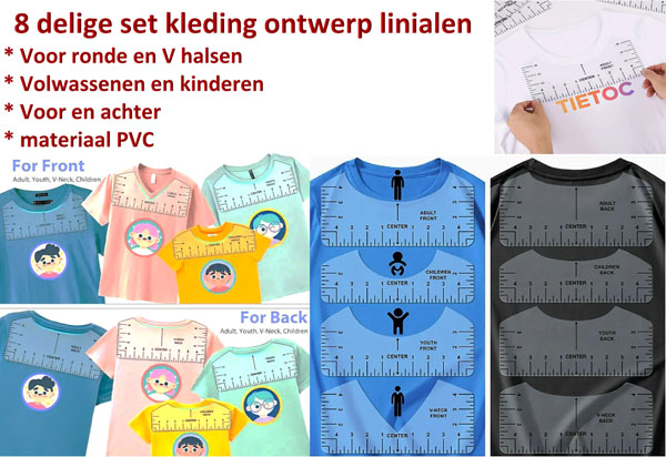 Kleding ontwerplinialen 8 delig