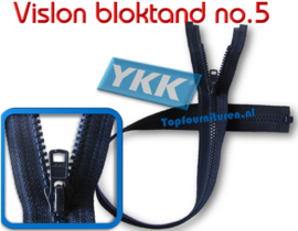 Bloktand Vislon 5VS & 10VS deelbare ritsen YKK
