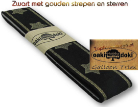 Sierband Galloon-Trim zwart met strepen en sterren