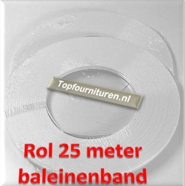 Baleinenband vol kunststof per rol à 25 meter