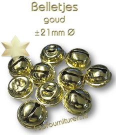 Belletjes goud Ø 21mm (10 stuks)