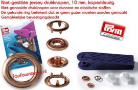 Jersey drukknopen koper 10 mm incl. stempel Prym 390119