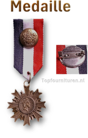 Medaille blauw wit rood