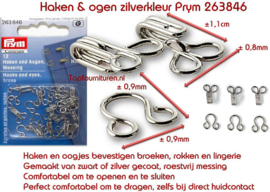 Haken en ogen zilverkleur No. 3 Prym 263846 / 263851 (G)