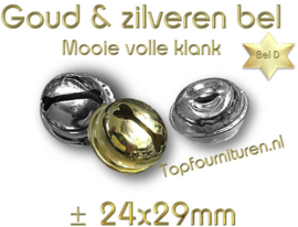 Belletjes zilver & goud Ø 29mm (staffelkorting)