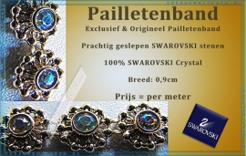 Exclusief Pailletenband Origineel Swarovski Crystal, prachtig geslepen!