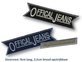 Applicatie Offical Jeans blauw of zwart