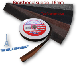 Biaisband suede diverse kleuren