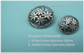 Knopen Edelweiss (bolle uitvoering)