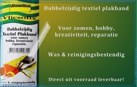 Vliesofix / Vlieseline dubbelzijdig textielplakband. Prijs per 2 stuks