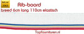 Rib-Boord wit-blauw, geel, roze, rood (2063)