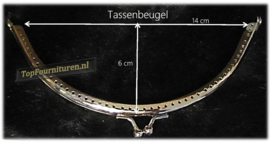 Tassenbeugel/frame rond zilver 14cm