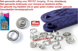 Prym drukknopen (babydrukkers) 10mm zilver navulling (390106)