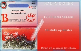 Haken en ogen 15/14 Chroom