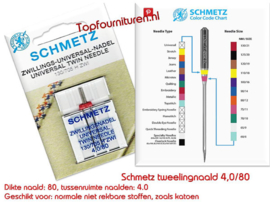 Schmetz Universeel tweelingnaald 4.0/80