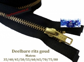 YKK Deelbare ritsen goud