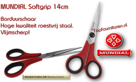 Mundial softgrip borduurschaar 14cm