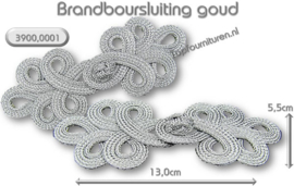 Brandenburgers-sluiting zilver & goud 13cm x 5.5cm