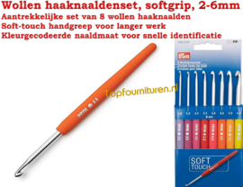 Wollen haaknaaldenset, softgrip, 2-6mm