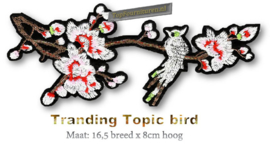 Applicatie bloemen met vogel