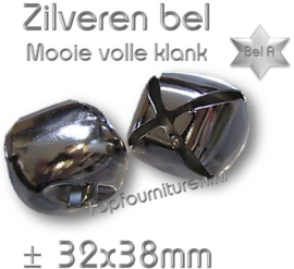 Zilveren bel, volle klank Ø 38mm (staffelkorting)