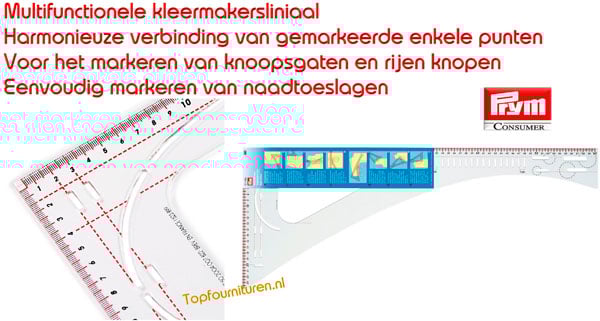Kleermakersliniaal multifunctioneel helder kunststof Prym