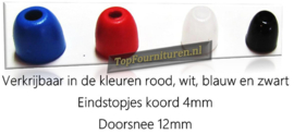 Eindstopjes per paar voor 4mm koord