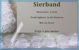 (SB800) Sierband wit & ivoor 1,5 cm doorsnee