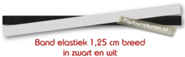 1,25 cm bandelastiek in de kleuren zwart en wit