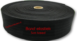 Bandelastiek ruche 5cm breed zwart