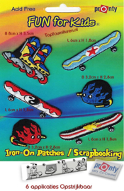 Patches skateboarden 6 stuks op blister