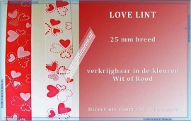 Love lint 25mm rood & Wit (love 34335)