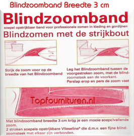 Blindzoomband 3cm breed zwart en wit