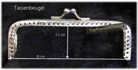 Tassenbeugel/frame recht zilver 10cm