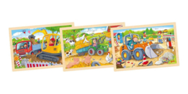 PuzzelSet Bouwvoertuigen