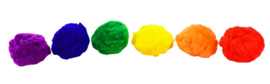 Regenboog FleeceBallen (set van 6)
