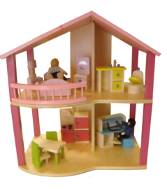 Roze Poppenhuis met Meubels