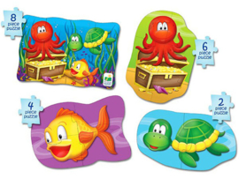 4-in-1 Puzzel ZeeBeestjes