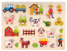 KnopPuzzel Boerderij Groot (17stukjes)