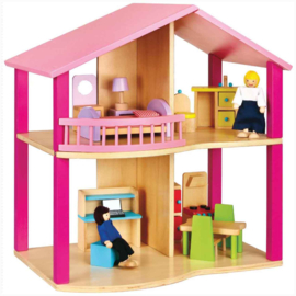 Roze Poppenhuis met Meubels