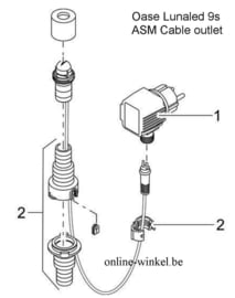 Oase Lunaled 9s    kabel doorvoer koppeling