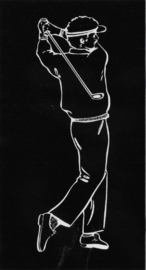Sticker golfman ± 3,9x2,4 inch full colorprints