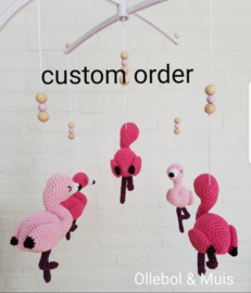 Custom order muziekmobiel flamingo's